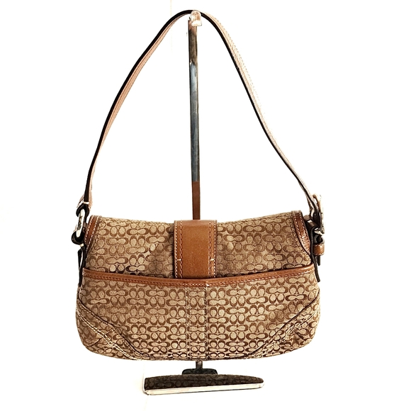 Coach 2008 Signature Small Soho Flap Shoulder Bag F12308 , Brown - Picture 5 of 7